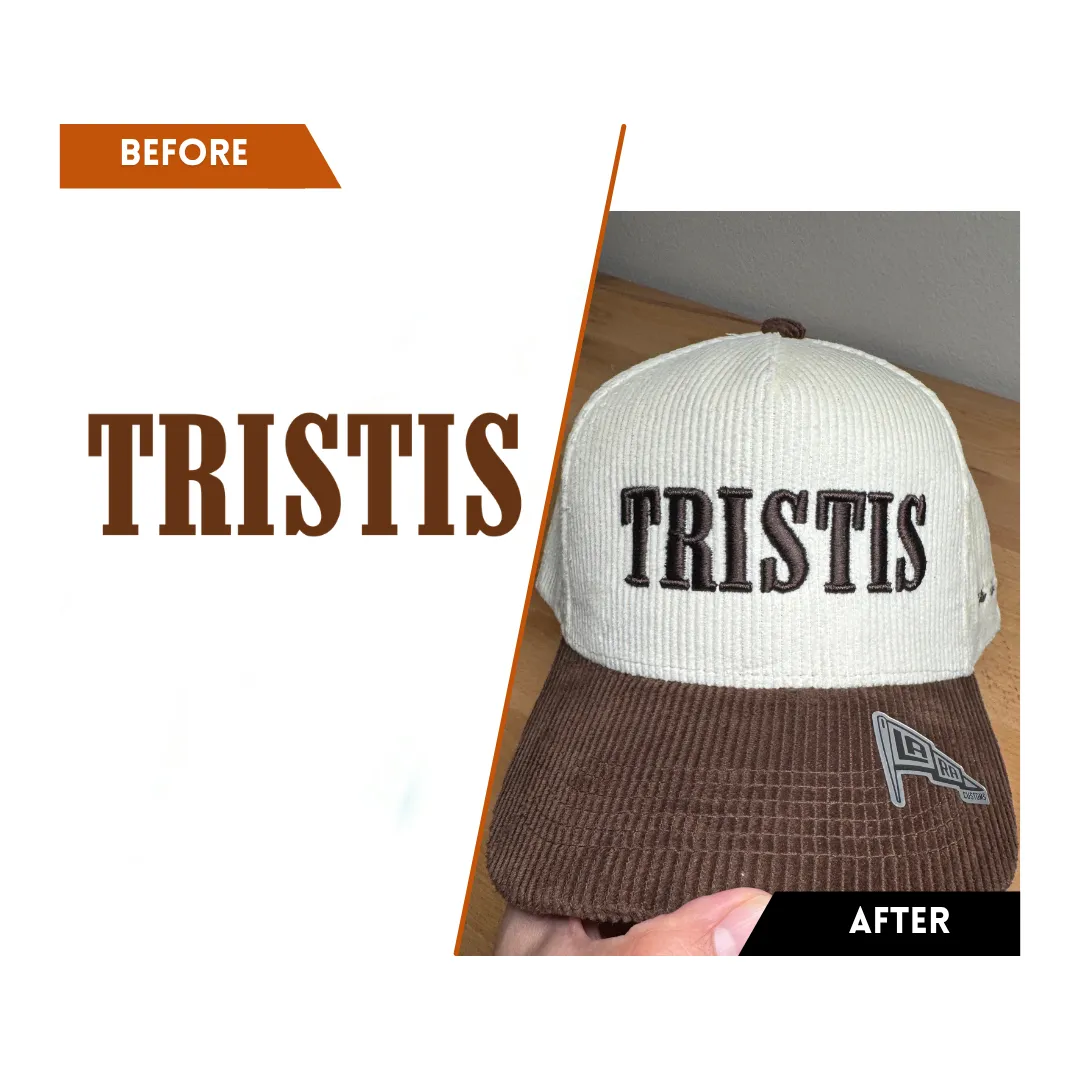 Cap embroidery digitizing sample
