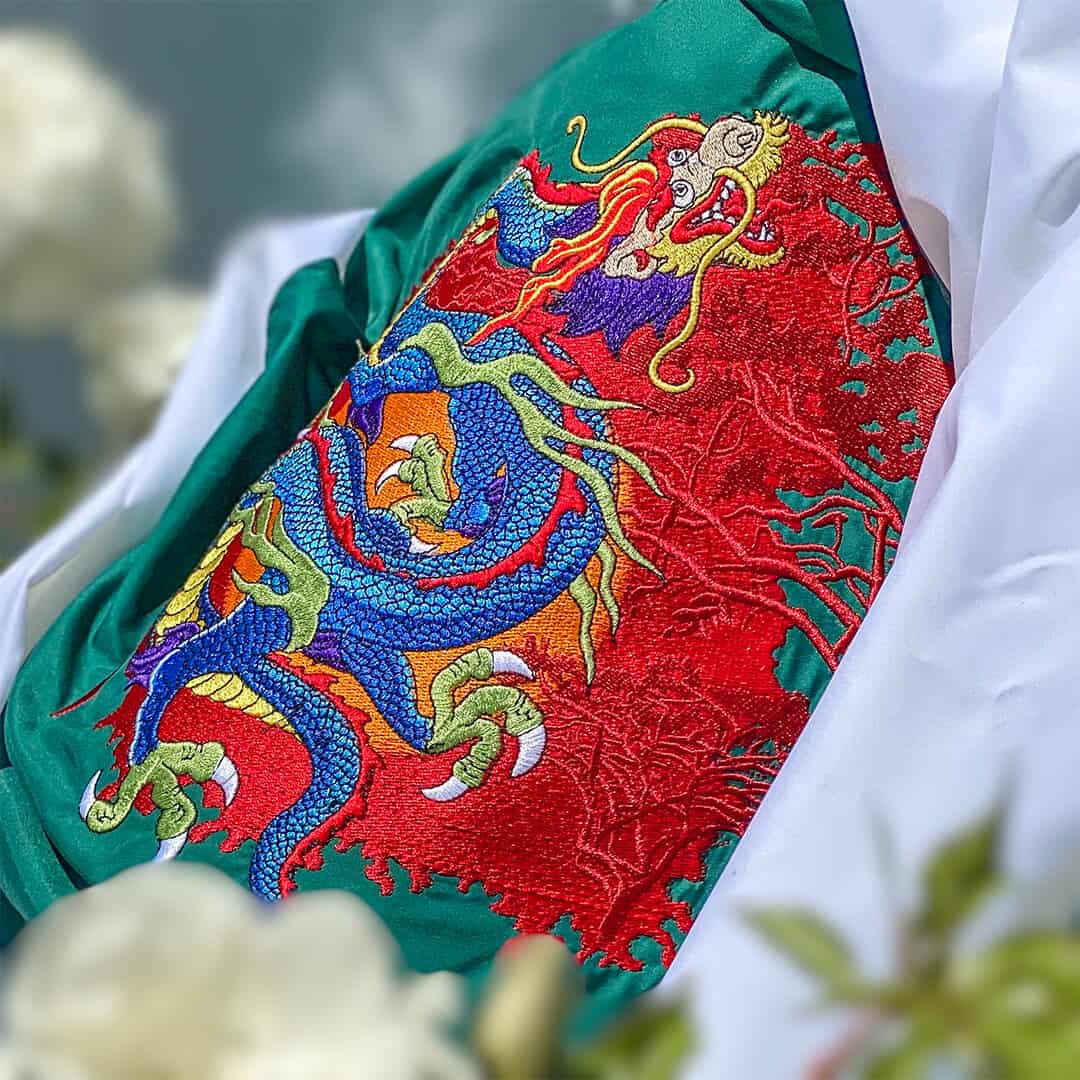 Colorful dragon embroidered jacket