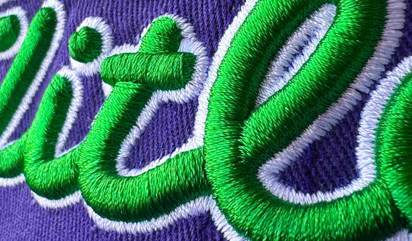 Close up embroidery thread detail