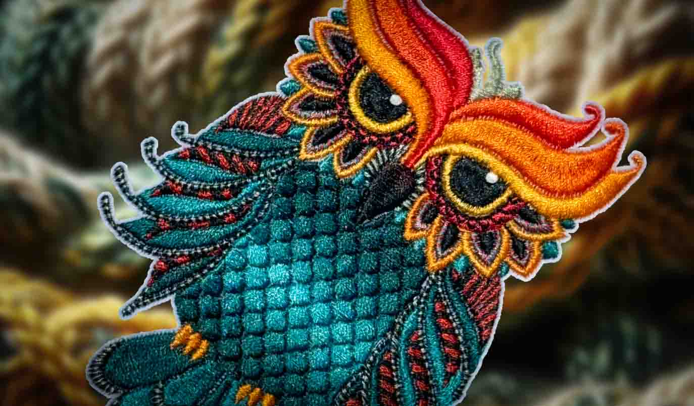 Colorful owl embroidered patch