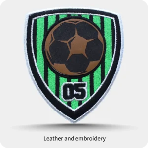 Leather embroidery patch sample
