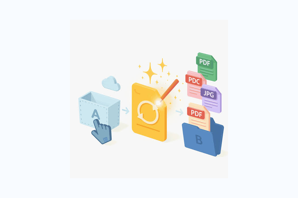 Production file conversion illustration