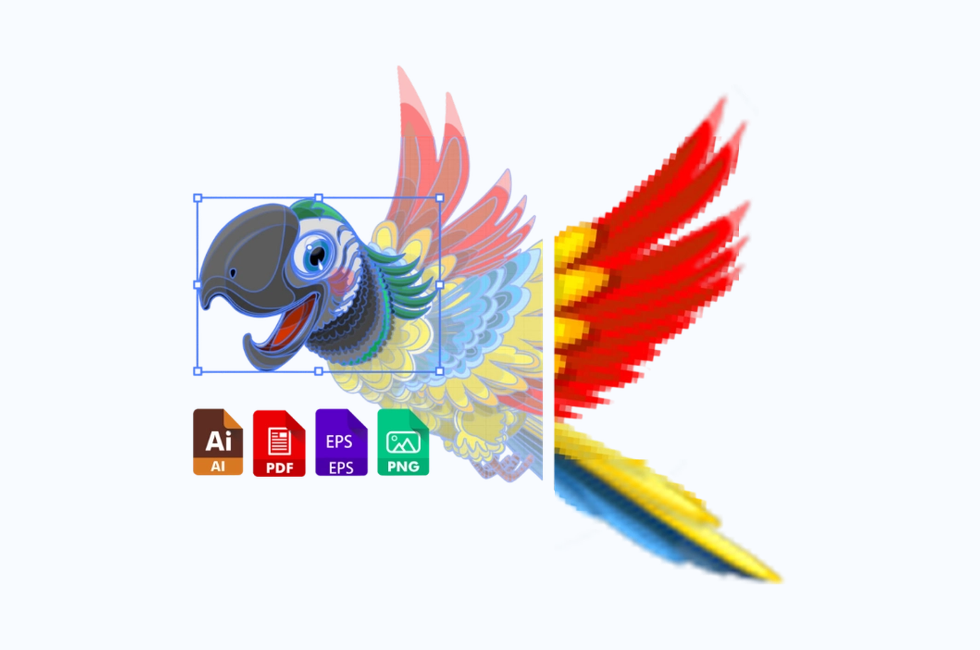 Manual vector redraw artwork sample