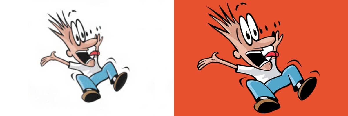 Raster cartoon improved into vector