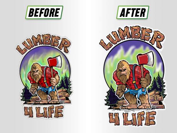 Lumber 4 life before and after vector art
