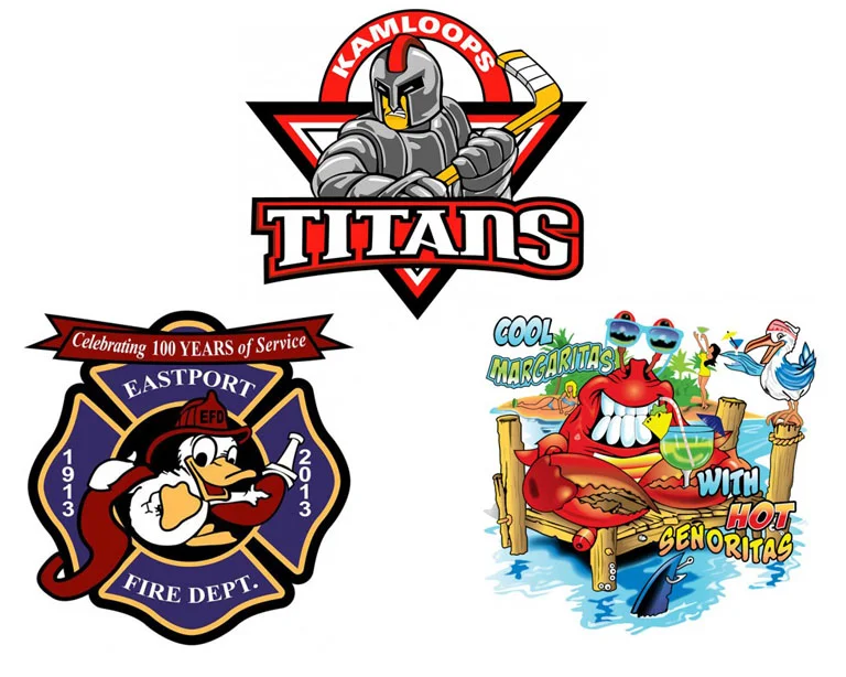 Sample vector artwork logos and mascot redraws